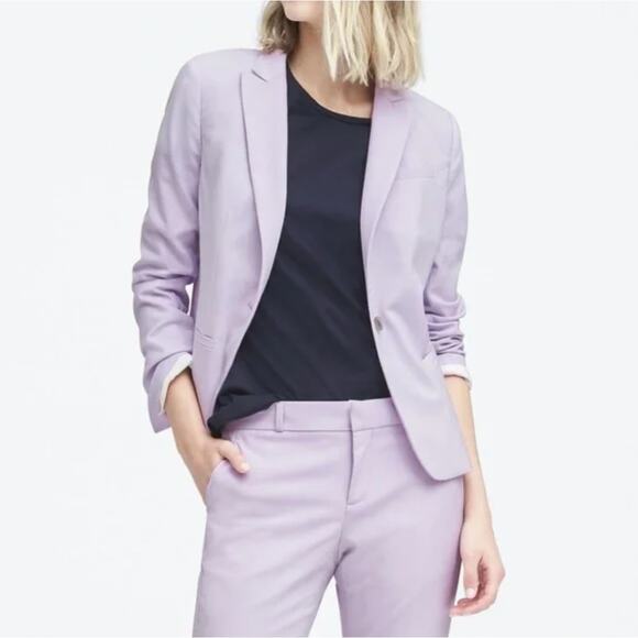 Banana Republic Italian Wool Lavender Blazer - Picture 1 of 13